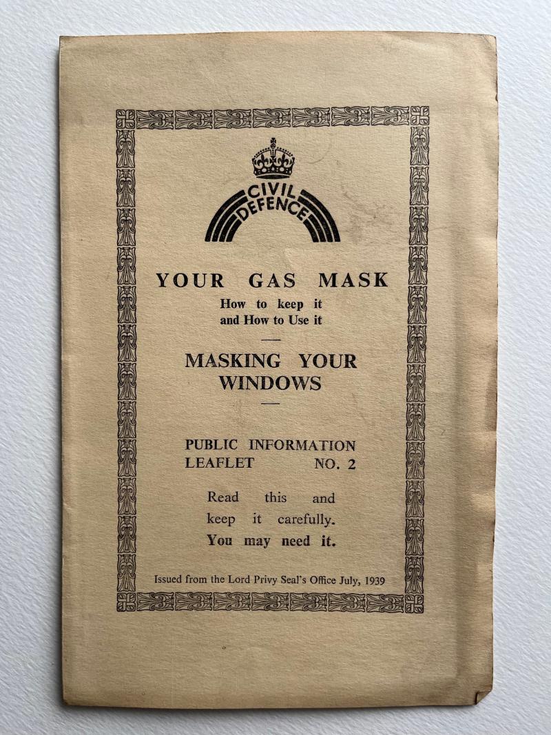 WW2 British, Home Front, 'Masking Your Windows' Leaflet, 1939.