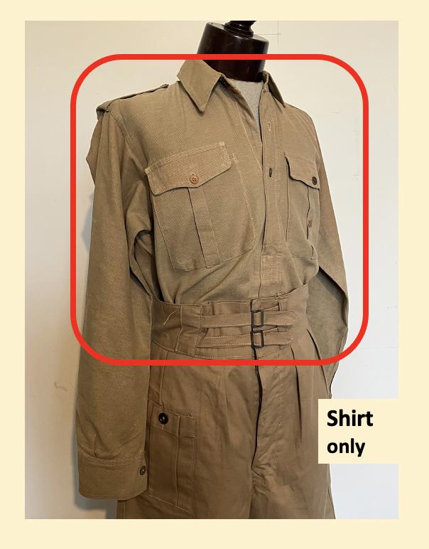 WW2 British, Bush (Aertex) Shirt, SMALL/MEDIUM Size.