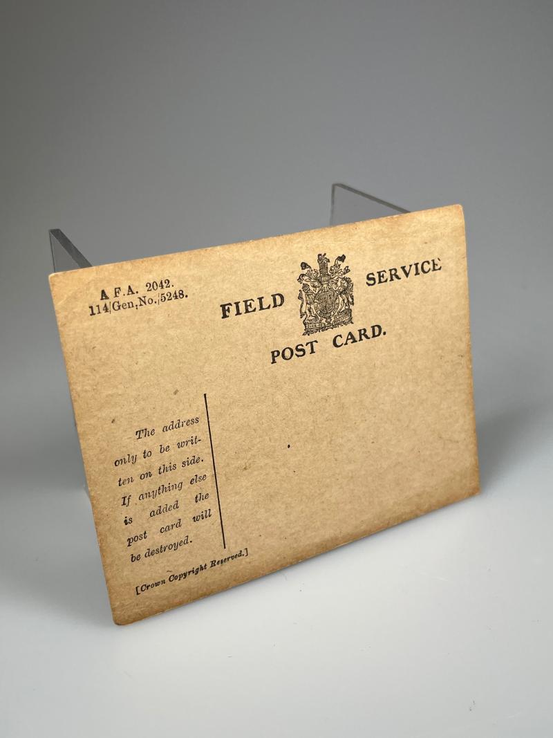 WW1 Unissued ‘Field Service Postcard’.