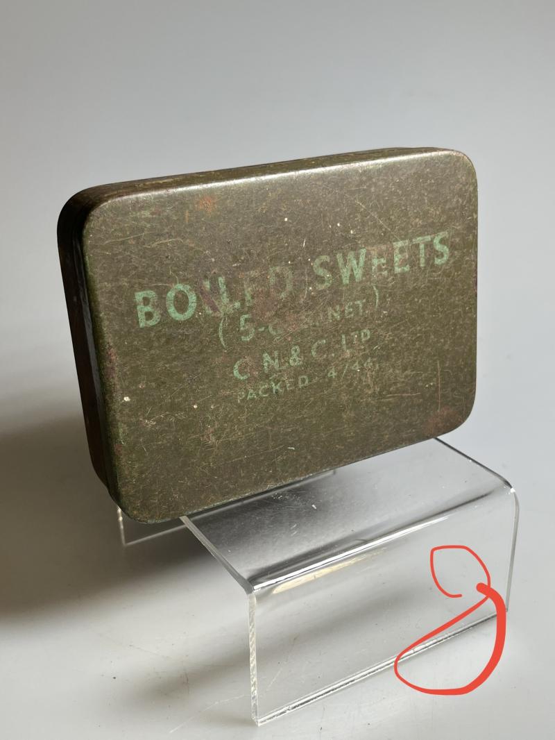 WW2 British, Issue, ‘Boiled Sweets’ Ration Tin (8).