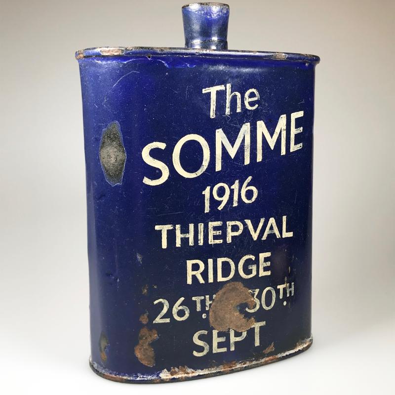 British WW1 MkVI Water Bottle, Somme, 'Battle of Thiepval Ridge' souvenir.