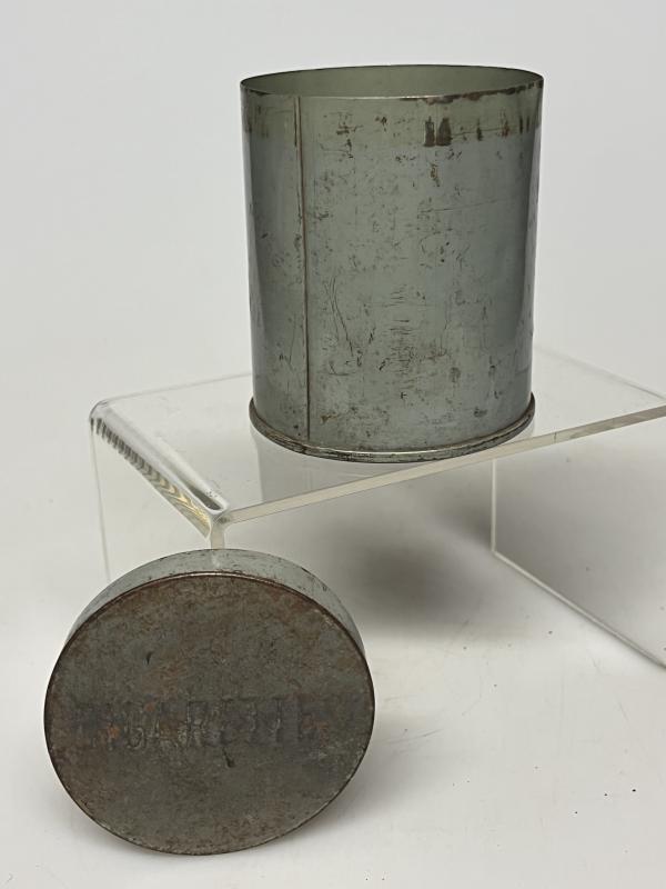 WW2 British Army Cigarette ‘Compo’ Ration Tin (Larger Format; Cylindrical).