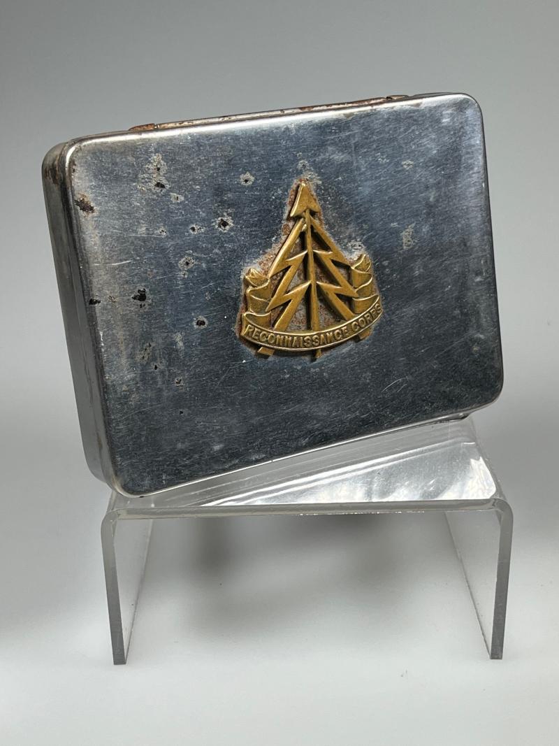 WW2 era, Private Purchase, Reconnaissance Corps, Badged Cigarette Case.