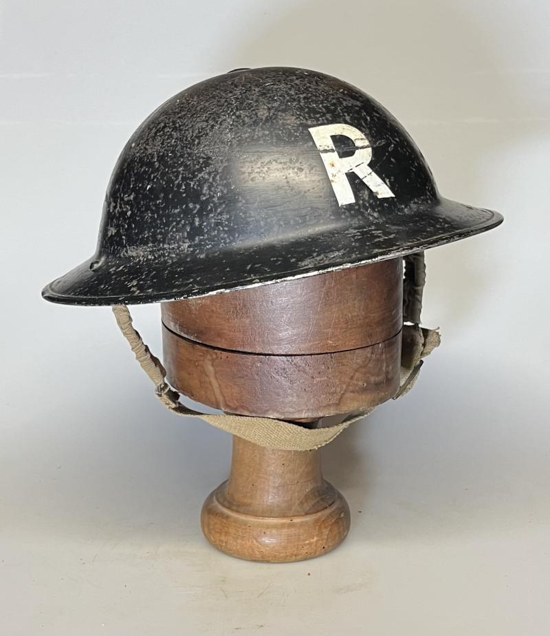 WW2 British, Home Front, ‘R’ (Rescue), MkII Helmet.