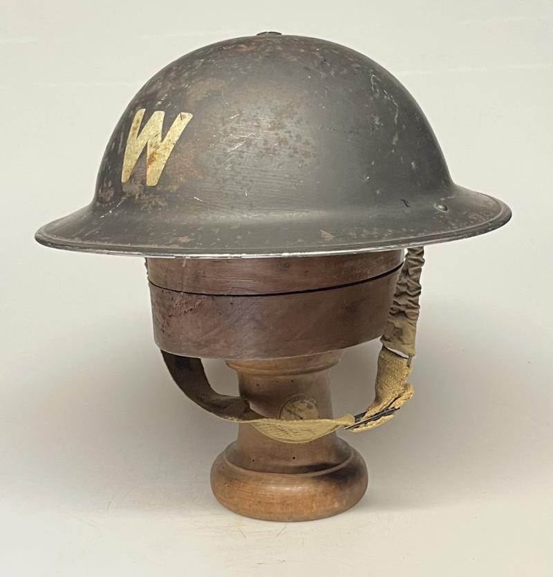 WW2 British, Home Front, ‘W’ (Warden, London), MkII Helmet.