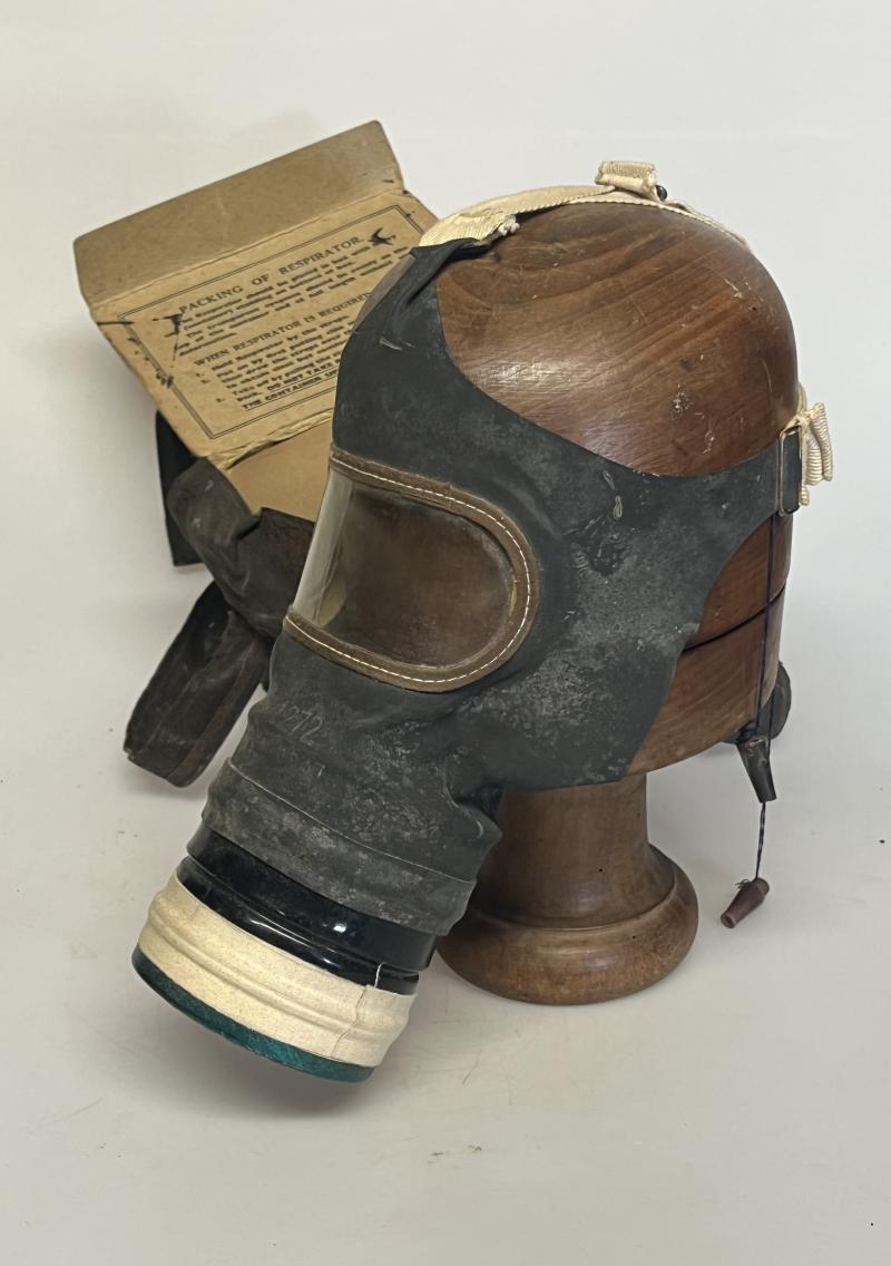 WW2, British, Adult General Civilian (GC) Respirator Grouping Including ULTRA-RARE Ear Defenders.