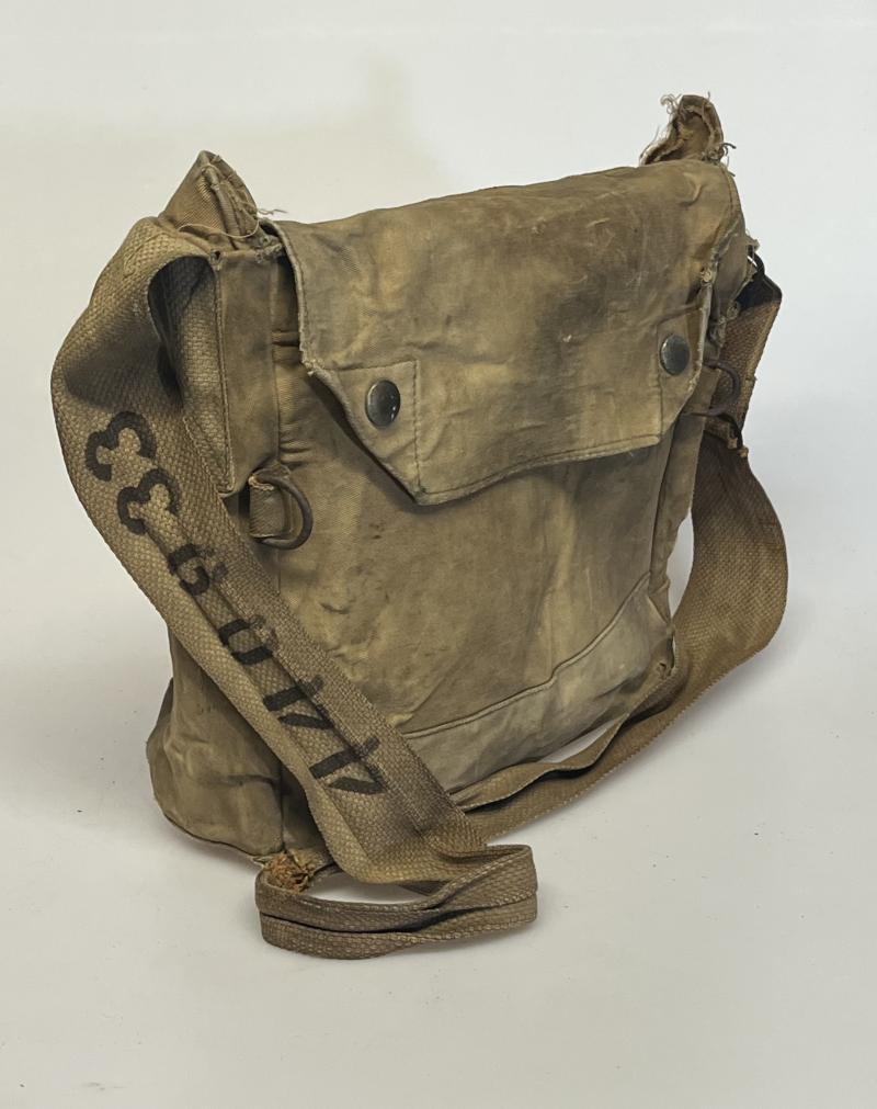 WW2, British, Home Guard, Rubberised, Economy Respirator Haversack, 1940.