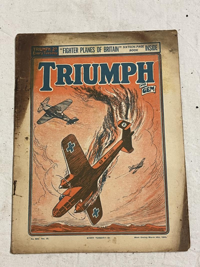 WW2 British, The Triumph and Gem Comic, March 1940.