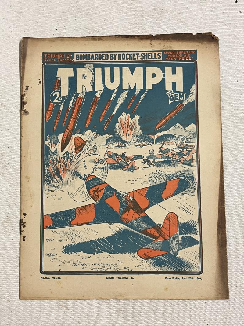 WW2 British, The Triumph and Gem Comic, April 1940.