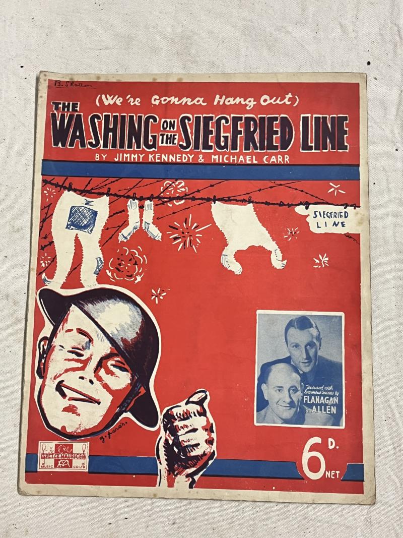 WW2 British, Sheet Music, '(We're Gonna Hang Out) The Washing on the Siegfried Line'.