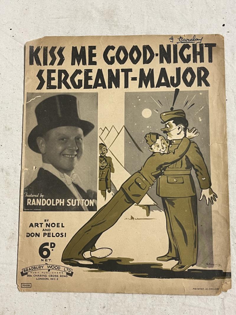 WW2 British, Sheet Music, 'Kiss Me Good-Night Sergeant-Major'.