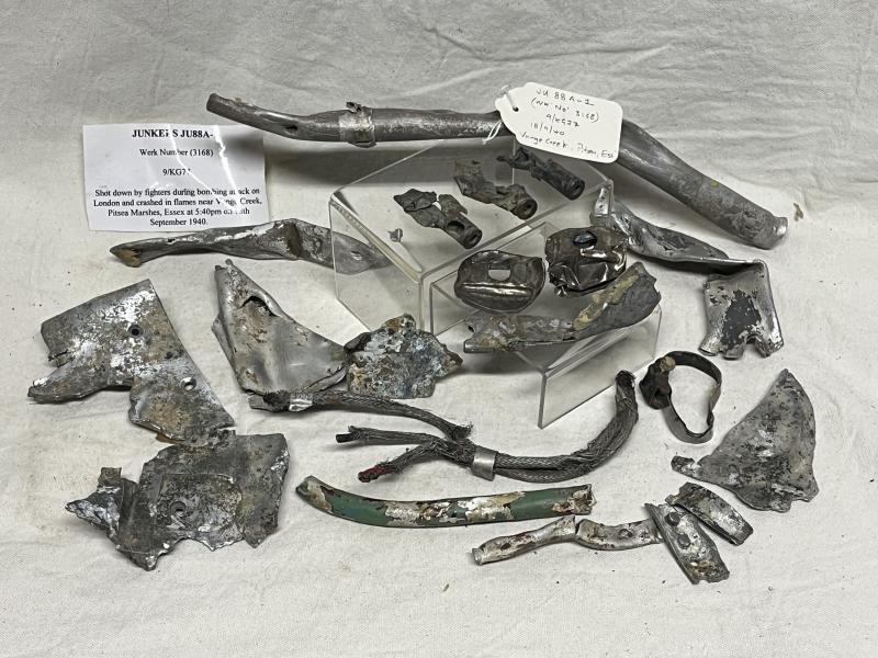 WW2 German Aircraft Relics from Junkers Ju 88A-1, Werk No. 3168, 9/KG77.