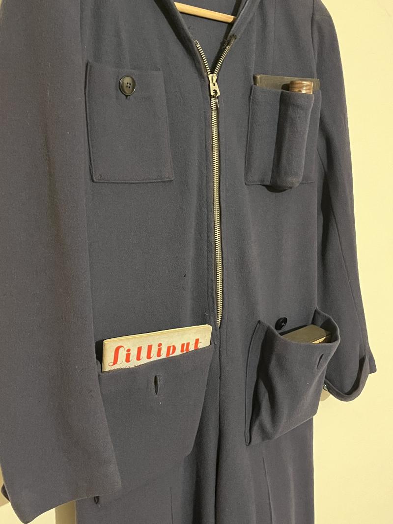 WW2, British, SUPER RARE, ‘Siren Suit’ with Attribution and Essential Shelter Pocket Fillers.