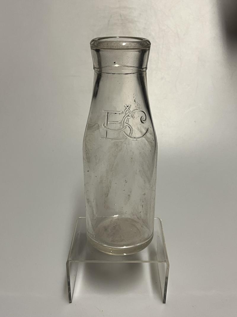 WW2 Period, British Milk Bottle, Survivor of the East End Blitz.