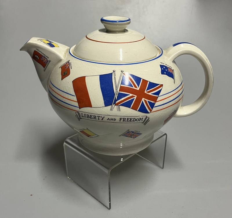 WW2 British, Propaganda, Crown Ducal, 'War Against Hitlerism' Teapot.