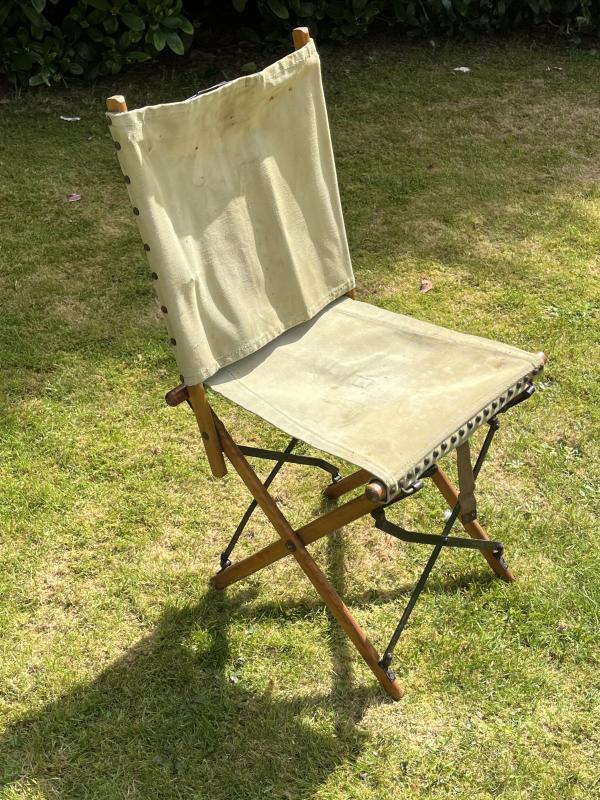 WW2, British, 'Officers Field Kit'; Folding Camp Chair with Detchable Seat.