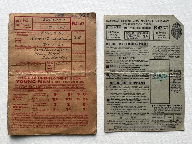 WW2 British, Home Front, Employment Documentation Group, 1941 & 1942.