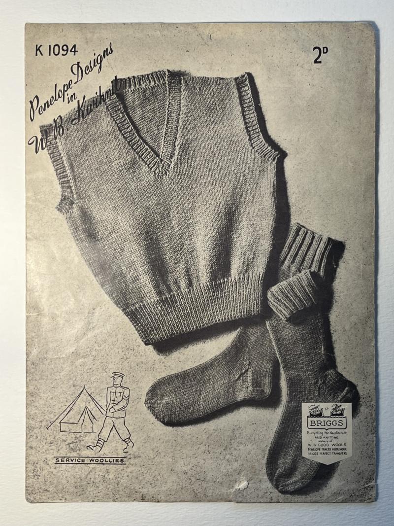 WW2 British, Home Front, ‘Penelope’s Service’ Knitting Pattern.